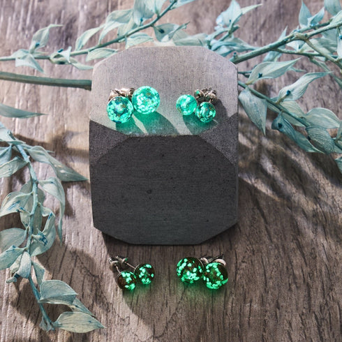 Indigo | .925 Sterling Silver | Mini Firefly Glass Stud Earrings